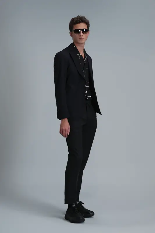 Alex Smart Erkek Chino Pantolon Slim Fit Siyah-Siyah - 3