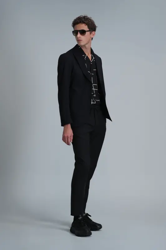 Alex Smart Erkek Chino Pantolon Slim Fit Siyah-Siyah - 4