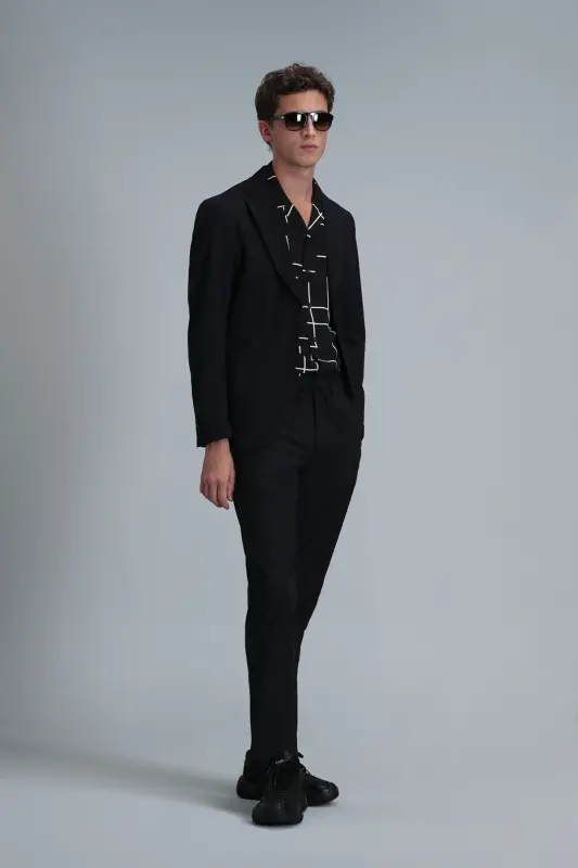 Alex Smart Erkek Chino Pantolon Slim Fit Siyah-Siyah - 5