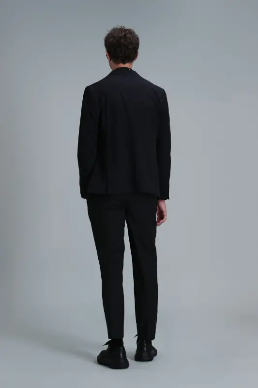 Alex Smart Erkek Chino Pantolon Slim Fit Siyah-Siyah - 6