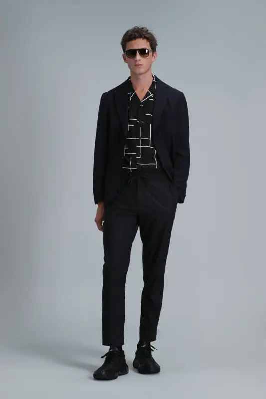 Alex Smart Erkek Chino Pantolon Slim Fit Siyah-Siyah - LUFIAN