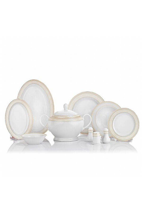 Alfa 60 Piece 12 Person Round Dinner Set - Gold 03 - 3