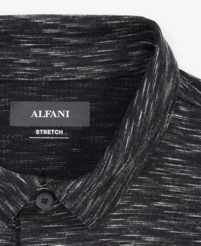 Alfatech Short Sleeve Marled Polo Shirt, Created for Modazone-Deep Black - 3