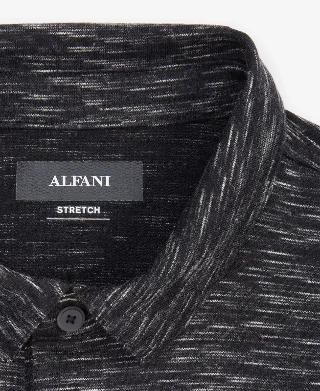 Alfatech Short Sleeve Marled Polo Shirt, Created for Modazone-Deep Black - 3