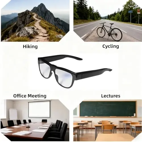 ALFOINE 1080P Camera Glasses with Built-in 32GB Storage, Hands-Free HD Video Recording Glasses for Outdoor Sports, Cycling, and Travel – No Bluetooth, No App, No AI - 6