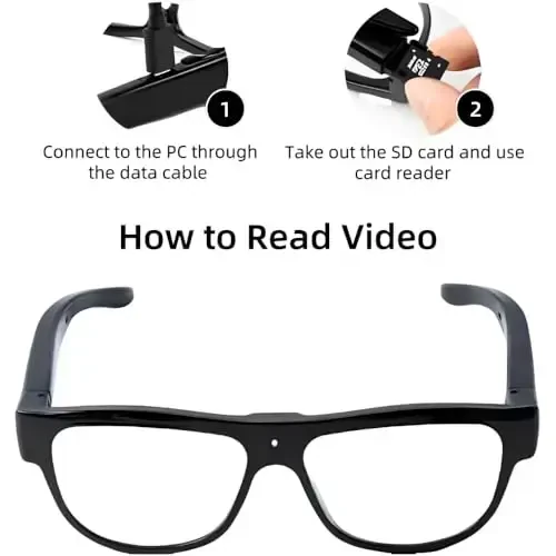 ALFOINE 32G Video Camera Glasses: HD 1080P Video Recording Camera Glasses for Outdoor and Indoor, Smart Glasses for Cycling, Hiking, Climbing and Traveling - 4