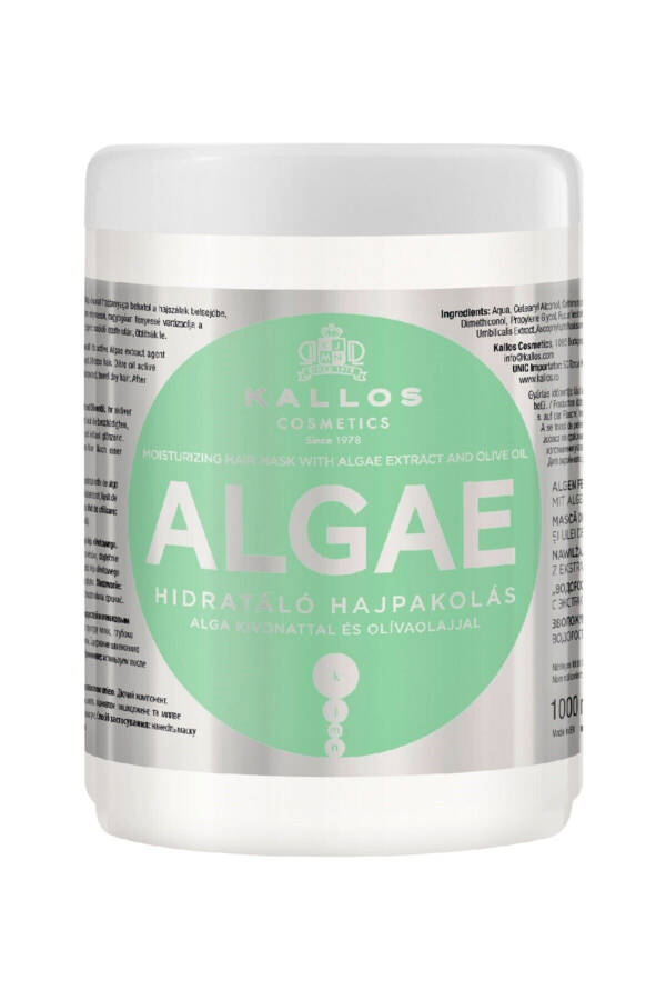 Algae 1000ml Moisturizing Hair Care Mask with Algae Extract and Olive Oil - 1