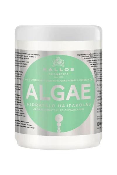Algae 1000ml Suv o'tlari va Zaytun yog'i bilan namlovchi soch parvarishi maskasi - KALLOS COSMETICS