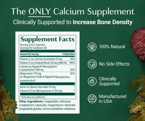 AlgaeCal Plus: Clinically Supported Calcium with Vitamin D3 & Vitamin K2 - 13