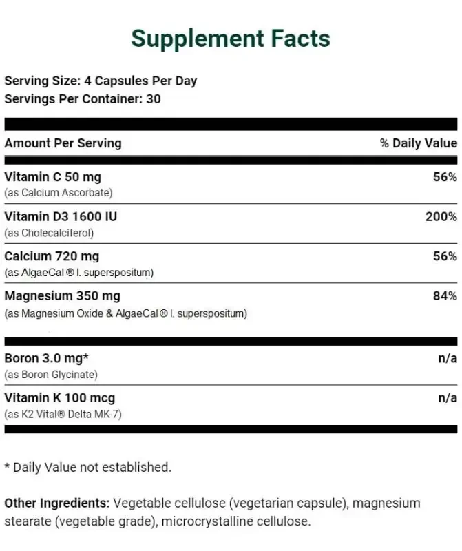 AlgaeCal Plus: Klinik jihatdan qo'llab-quvvatlanadigan kaltsiy, D3 vitamini va K2 vitamini bilan - 3