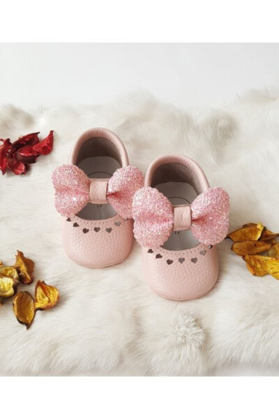 Alice Genuine Leather Baby Moccasins with Powder Stones - 5