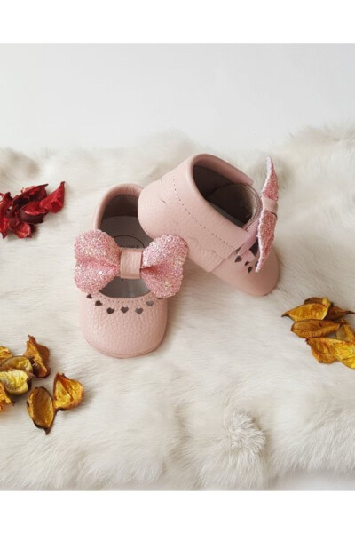 Alice Genuine Leather Baby Moccasins with Powder Stones - 2