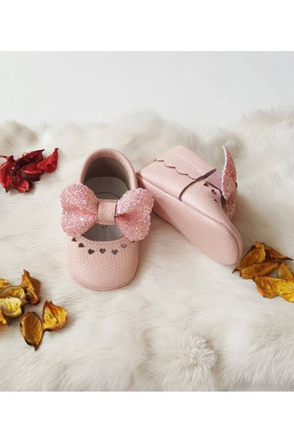 Alice Genuine Leather Baby Moccasins with Powder Stones - 3