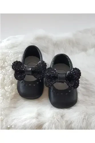 Alice Genuine Leather Stone Detailed Black Loafer-Black - 1