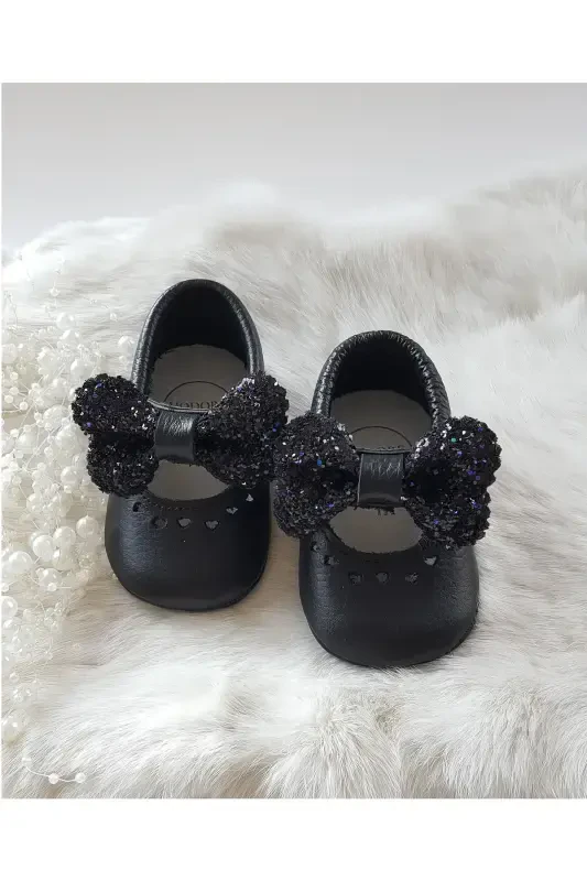 Alice Genuine Leather Stone Detailed Black Loafer-Black - 1