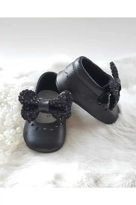 Alice Genuine Leather Stone Detailed Black Loafer-Black - 2