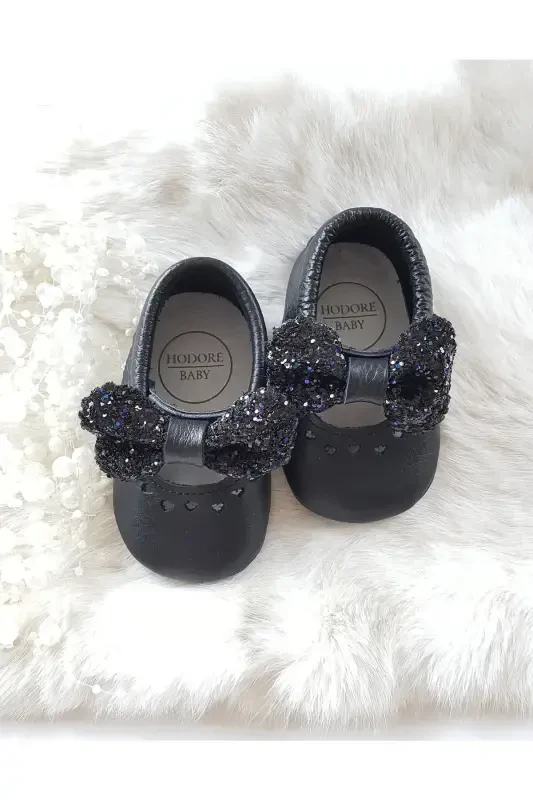 Alice Genuine Leather Stone Detailed Black Loafer-Black - 4