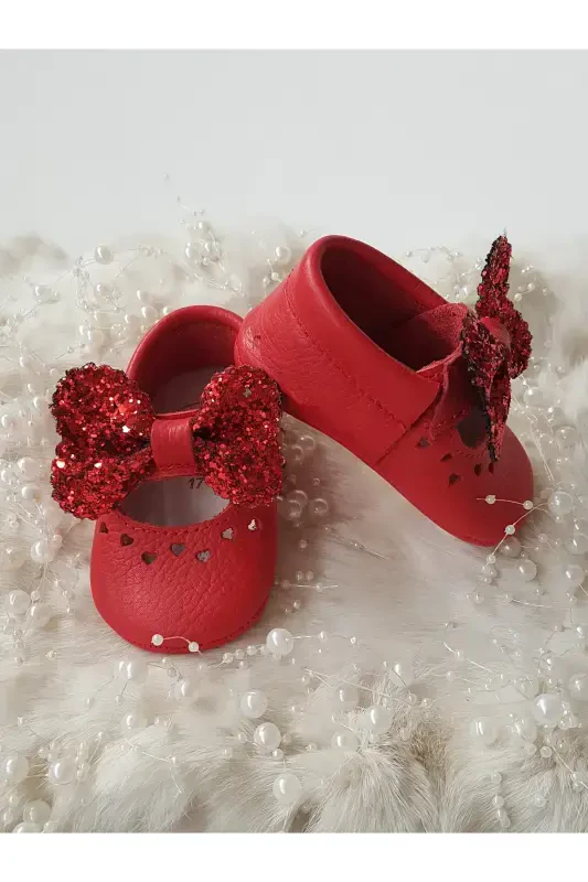 Alice Genuine Leather Stone Detailed Red Loafer-Shiny Red - 2