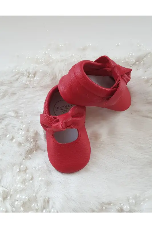 Alice Red Leather Moccasin Bootie-Red - 3