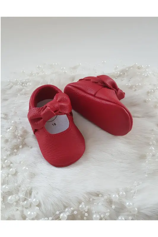 Alice Red Leather Moccasin Bootie-Red - 4