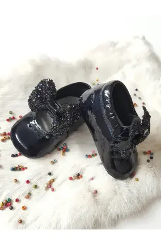 Alice Rugan Toshli Laklangan To'q ko'k Teri Mokasin - Toshli To'q ko'k - HODORE (1)