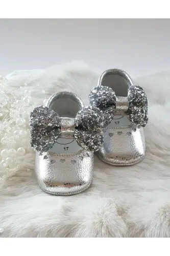 Alice Stone Silver Leather Moccasin-Silver 