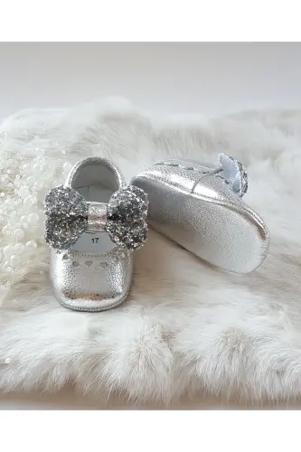 Alice Stone Silver Leather Moccasin-Silver - 3