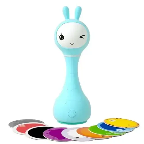 alilo Sonajero Musical para Bebés 0-12 Meses, Juguete con Luz, 66 Sonidos, 15 Canciones, 13 Cuentos, 5 Canciones de Cuna, Ruido Blanco, Reconocimiento de Colores, Regalo Recién Nacido - ALILO