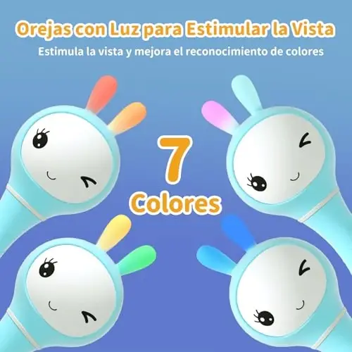 alilo Sonajero Musical para Bebés 0-12 Meses, Juguete con Luz, 66 Sonidos, 15 Canciones, 13 Cuentos, 5 Canciones de Cuna, Ruido Blanco, Reconocimiento de Colores, Regalo Recién Nacido - ALILO