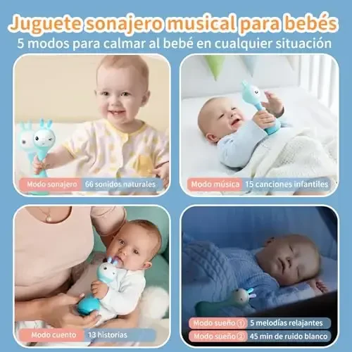 alilo Sonajero Musical para Bebés 0-12 Meses, Juguete con Luz, 66 Sonidos, 15 Canciones, 13 Cuentos, 5 Canciones de Cuna, Ruido Blanco, Reconocimiento de Colores, Regalo Recién Nacido - 3