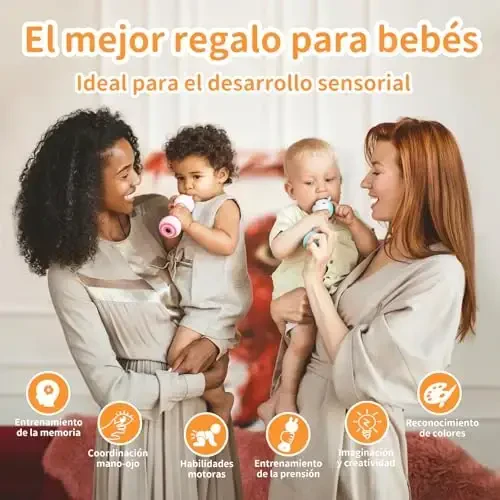 alilo Sonajero Musical para Bebés 0-12 Meses, Juguete con Luz, 66 Sonidos, 15 Canciones, 13 Cuentos, 5 Canciones de Cuna, Ruido Blanco, Reconocimiento de Colores, Regalo Recién Nacido - 6