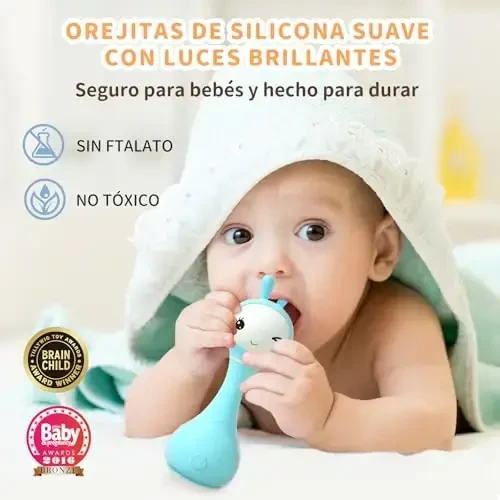alilo Sonajero Musical para Bebés 0-12 Meses, Juguete con Luz, 66 Sonidos, 15 Canciones, 13 Cuentos, 5 Canciones de Cuna, Ruido Blanco, Reconocimiento de Colores, Regalo Recién Nacido - 2