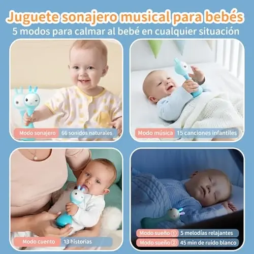 alilo Sonajero Musical para Bebés 0-12 Meses, Juguete con Luz, 66 Sonidos, 15 Canciones, 13 Cuentos, 5 Canciones de Cuna, Ruido Blanco, Reconocimiento de Colores, Regalo Recién Nacido - 4