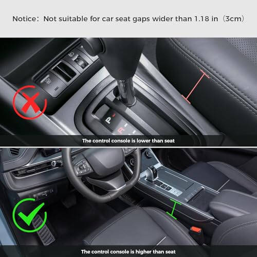 ALIOBC Car Seat Gap Filler Organizer Car Storage Organizer Car Accessories for Women/Men Interior Premium Leather Keeps Phone/Keys/Wallets (Black, 1 Pack) - 6