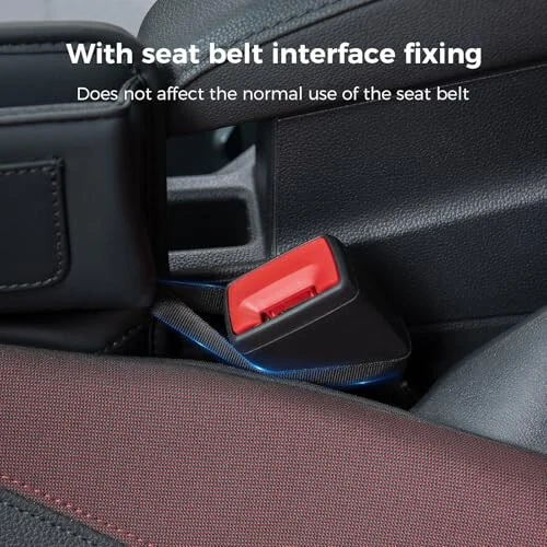 ALIOBC Car Seat Gap Filler Organizer Car Storage Organizer Car Accessories for Women/Men Interior Premium Leather Keeps Phone/Keys/Wallets (Black, 1 Pack) - 5