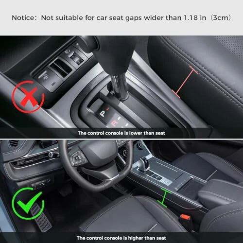 ALIOBC Car Seat Gap Filler Organizer Car Storage Organizer Car Accessories for Women/Men Interior Premium Leather Keeps Phone/Keys/Wallets (Black, 1 Pack) - 6