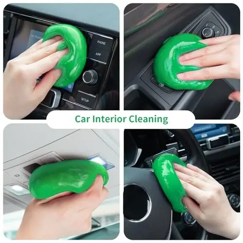 ALIOBC Car Cleaning Gel, Keyboard Cleaner Cleaning Putty for Car Interior Car Slime Cleaner Dust Cleaning Gel Car Putty for Cleaning Car Gel Cleaner Green NT.WT.: 5.6 oz (160 g) - ALIOBC (1)