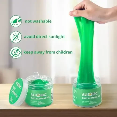 ALIOBC Car Cleaning Gel, Keyboard Cleaner Cleaning Putty for Car Interior Car Slime Cleaner Dust Cleaning Gel Car Putty for Cleaning Car Gel Cleaner Green NT.WT.: 5.6 oz (160 g) - 5