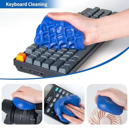 ALIOBC Avtomobil Tozalash Jeli, Klaviatura Tozalash uchun Tozalash Xamiri Avtomobil Ichki Qismi Avtomobil Slime Tozalash Chang Tozalash Jeli Avtomobil Xamiri Tozalash uchun Avtomobil Jeli Tozalash Ko'k NT.WT.: 5.6 oz (160 g) - 4