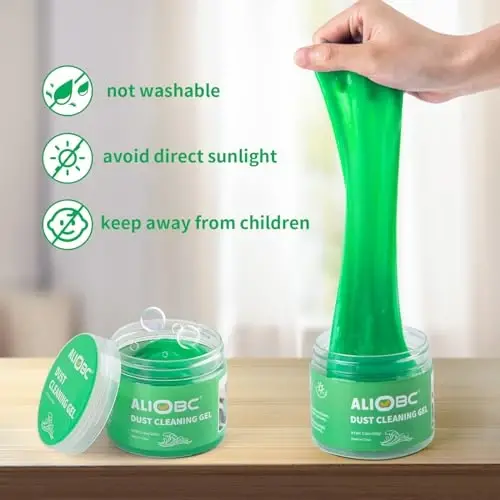 ALIOBC Car Cleaning Gel, Keyboard Cleaner Cleaning Putty for Car Interior Car Slime Cleaner Dust Cleaning Gel Car Putty for Cleaning Car Gel Cleaner Green NT.WT.: 5.6 oz (160 g) - 5