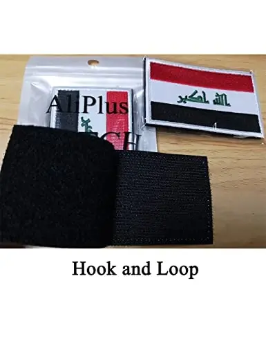AliPlus 2PCS Iraq Flag Patches Embroidered Morale Patch Hook and Loop | Iraq,Tactical Military Patch,Versatile Tactical AttacModazoneent,Applique Fastener,3