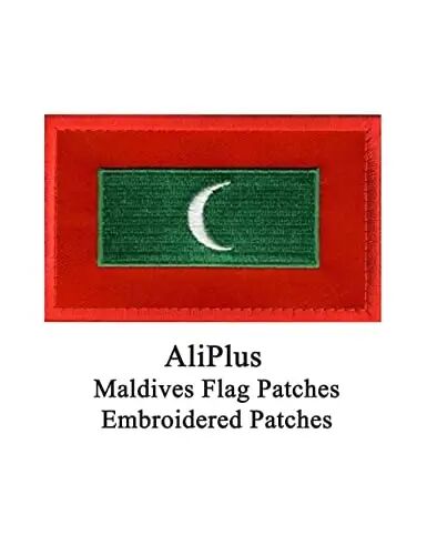 AliPlus 2PCS Maldives Flag Patches Embroidered Morale Patch Hook and Loop | Maldives,Tactical Military Patch,Versatile Tactical AttacModazoneent,Applique Fastener,3