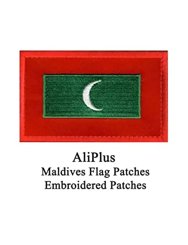 AliPlus 2PCS Maldives Flag Patches Embroidered Morale Patch Hook and Loop | Maldives,Tactical Military Patch,Versatile Tactical AttacModazoneent,Applique Fastener,3