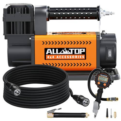 ALL-TOP Air Compressor with Digital Pressure Gauge Tire Inflator Kit, 12V Portable Inflator 7.06ft³/Min, Offroad Air Pump for Truck Tires, Heavy Duty Max 150 PSI for 4x4 Vehicle & RV - 1