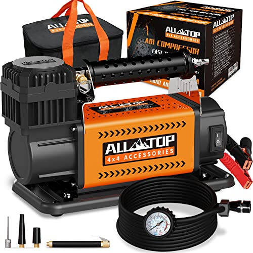 ALL-TOP Air Compressor Kit, 12V Portable Inflator 7.06CFM, Offroad Air Compressor for Truck ,Air Pump for Car Heavy Duty, Max 150PSI for SUV 4x4 Vehicle RV Tire - 1