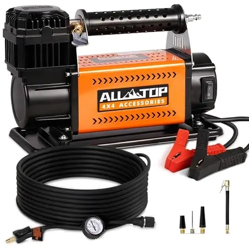 ALL-TOP Hava Kompresörü Seti, 12V Taşınabilir Şişirici 7.06CFM, Kamyonlar İçin Arazi Hava Kompresörü, Ağır Hizmet Araba İçin Hava Pompası, 150 PSI SUV 4x4 Araçları, RV Lastikleri için Maksimum 