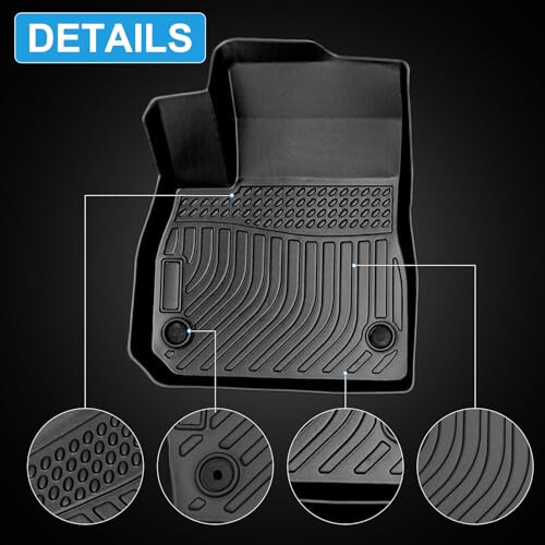 All Weather Car Floor Mats Compatible with 2016 2017 2018 2019 2020 2021 2022 2023 2024 Malibu，3Pcs Automotive Floor Mats & Cargo Liners Front & Rear Row Interior Car Accessories - 4