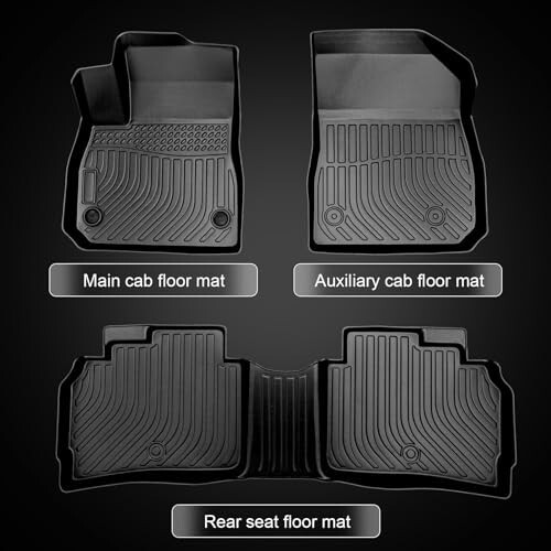 All Weather Car Floor Mats Compatible with 2016 2017 2018 2019 2020 2021 2022 2023 2024 Malibu，3Pcs Automotive Floor Mats & Cargo Liners Front & Rear Row Interior Car Accessories - 5