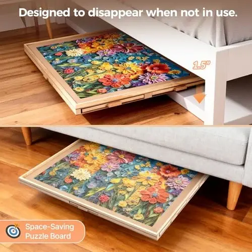 ALL4JIG 1000 Pieces Rotating Puzzle Board with 6 Drawers and Cover,22.44