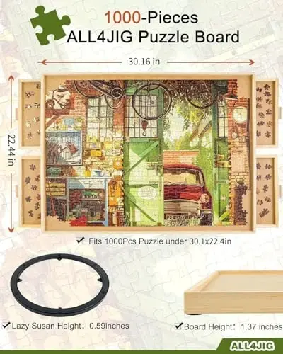 ALL4JIG 1000 Piece Rotating Puzzle Board with Drawers 22